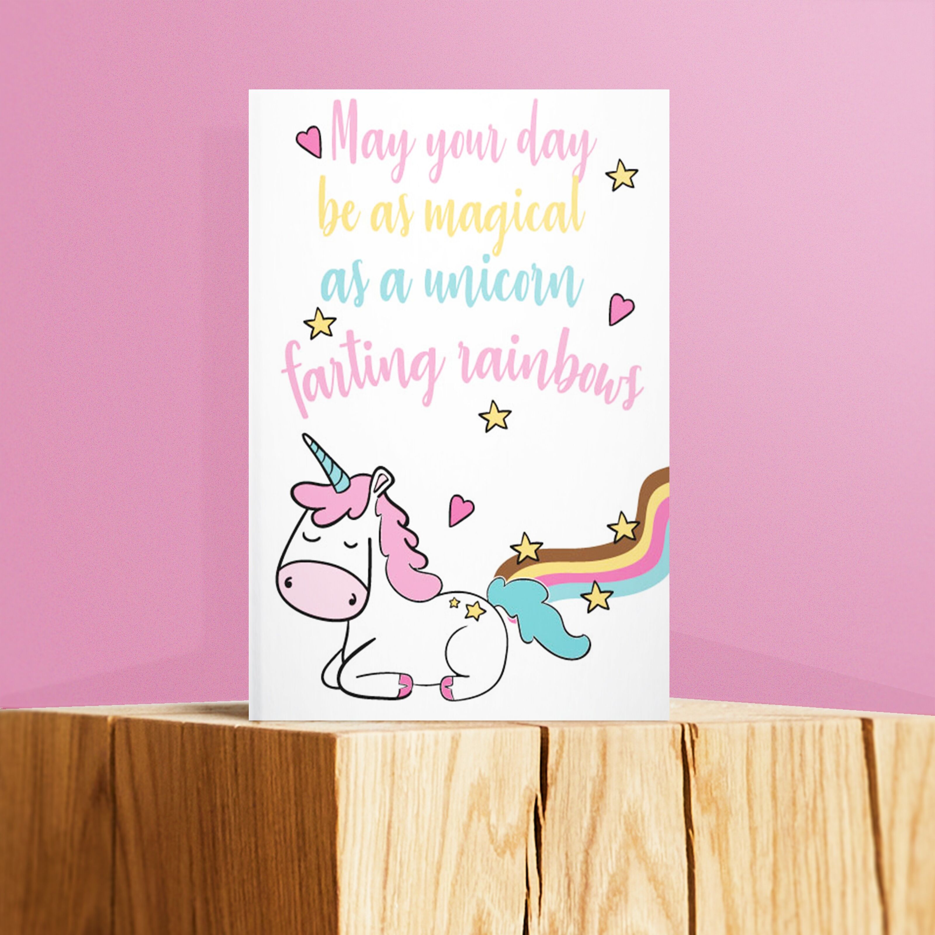 unicorn farting rainbows card