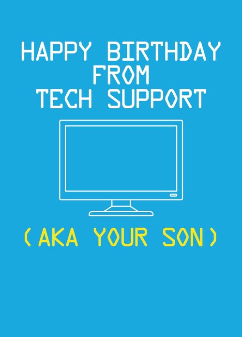 6 x Birthday Cards - Happy Birthday From Tech Support - C533