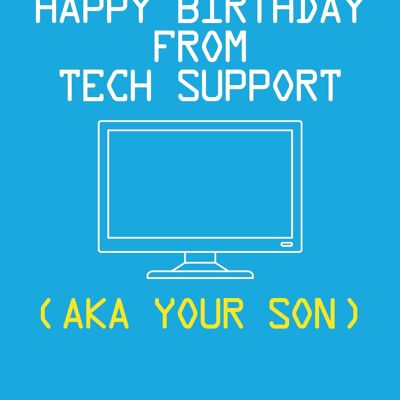6 x Birthday Cards - Happy Birthday From Tech Support - C533