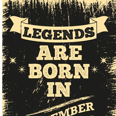 6 x Birthday Cards - Legends are born in December - C532