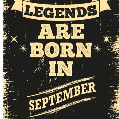 6 x Birthday Cards - Legends are born in September - C529