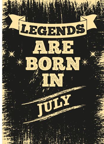 6 x Cartes d'anniversaire - Les légendes naissent en juillet - C527