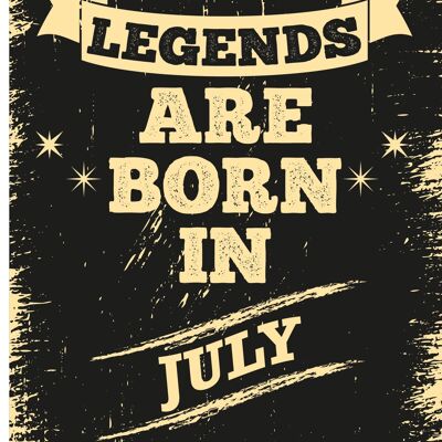 6 x Birthday Cards - Legends are born in July - C527