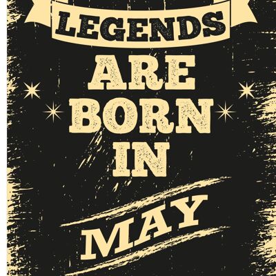 6 x Birthday Cards - Legends are born in May - C525