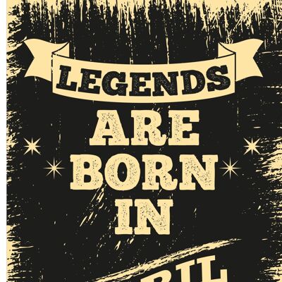 6 x Birthday Cards - Legends are born in April - C524