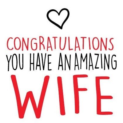 6 x Anniversary Cards - Congratulations you have an amazing wife - A70