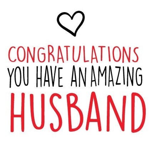 6 x Anniversary Cards - Congratulations you have an amazing husband - A69