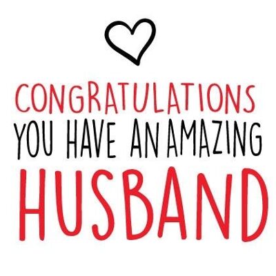 6 x Anniversary Cards - Congratulations you have an amazing husband - A69