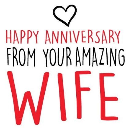 6 x Anniversary Cards - Happy Anniversary from your amazing wife - A66