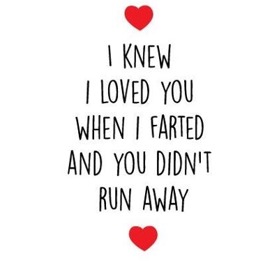 6 x Anniversary Cards - I knew I loved you when I farted and you didn't run away - A51