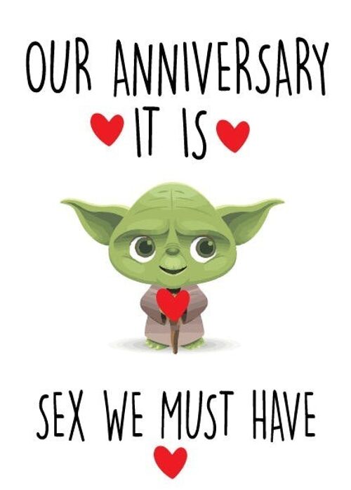 6 x Anniversary Cards - Yoda - Sex we must have - A41