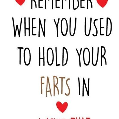6 x Anniversary Cards - Hold your farts in - A39