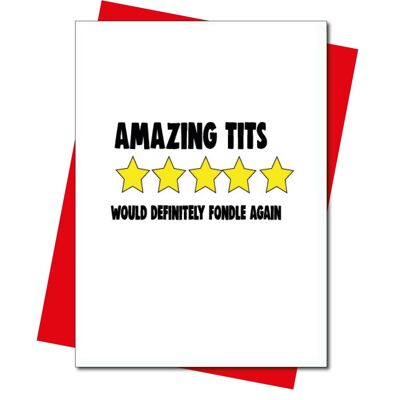 6 x Valentines Day Cards - 5 star review, amazing tits - V215