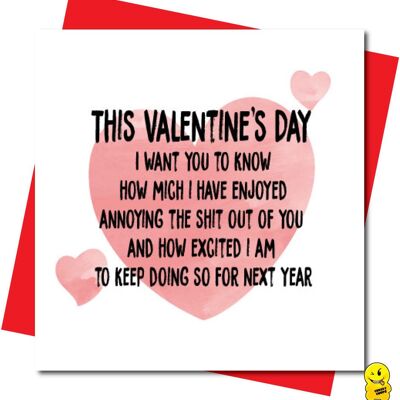 This Valentines Day I want you to know how much i have enjoyed annoying the sh*t out of you... - Valentine Card - V100