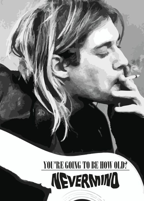 6 x Birthday Cards - Nirvana - You're Turning How Old - Kurt Cobain - IN150