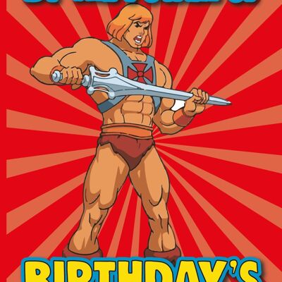 6 x Tarjetas de cumpleaños - Tarjeta de cumpleaños He Man - Por el poder del cumpleaños - IN131