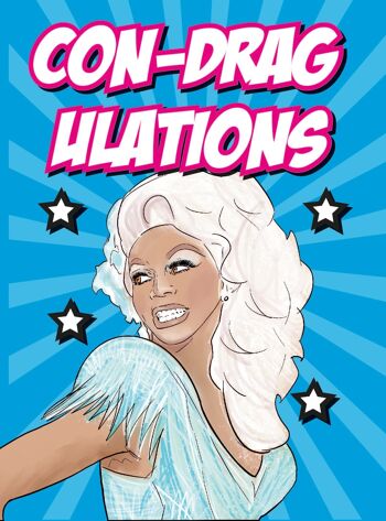 6 x cartes de félicitations/bien fait RuPaul drag race - CON DRAG ULAT IONS - IN110