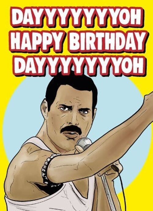 6 x Birthday Cards - Queen - Freddie Mercury - Dayooh Happy Birthday-oh - IN91