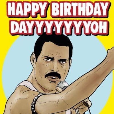 6 tarjetas de cumpleaños - Queen - Freddie Mercury - Dayooh Happy Birthday-oh - IN91