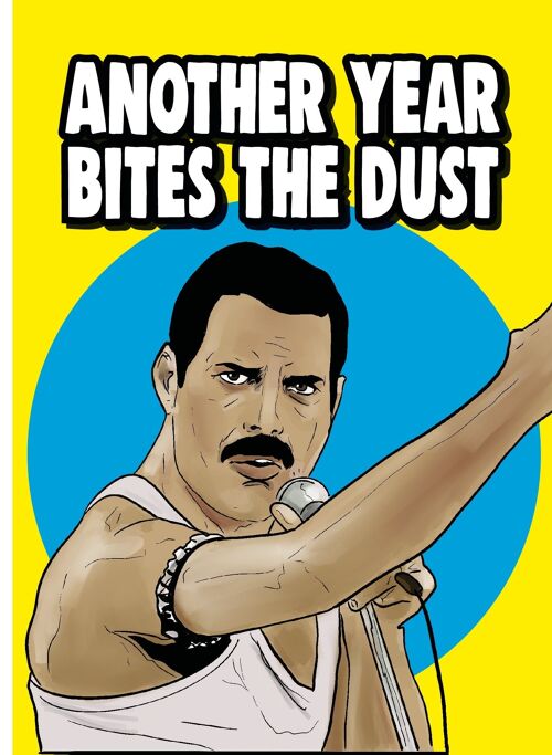 6 x Birthday Cards - Queen - Freddie Mercury - Another year bites the dust - IN86