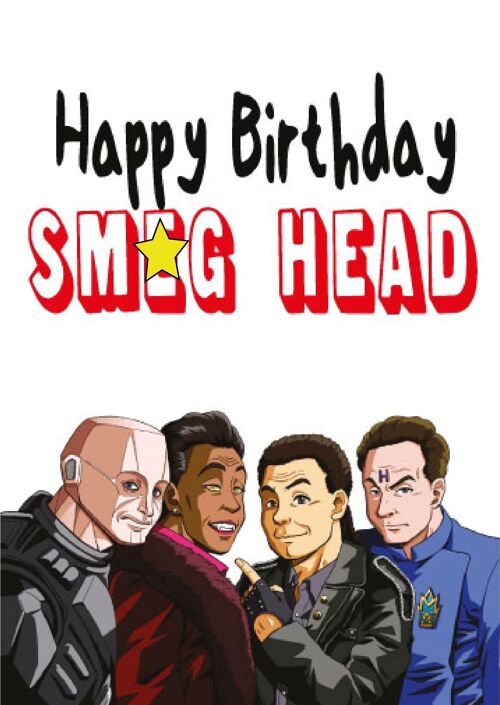6 x Birthday Rude Cards - Happy Birthday Smeg Head (Red Dwarf) - IN06