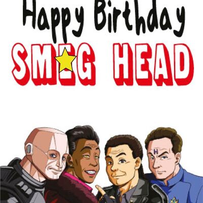 6 x Birthday Rude Cards – Happy Birthday Smeg Head (Red Dwarf) – IN06