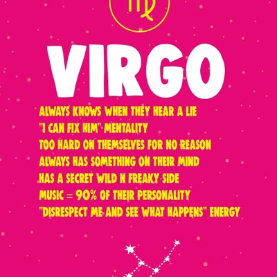 6 x Birthday Cards - ASTROLOGY - VIRGO