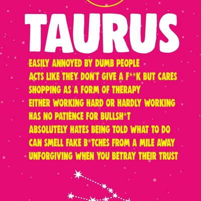 6 x Birthday Cards - ASTROLOGY - TAURUS
