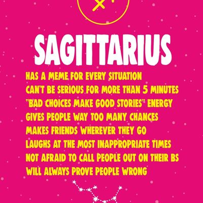 6 x Birthday Cards - ASTROLOGY - SAGITTARIUS