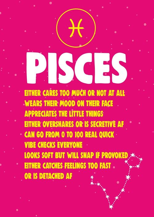 6 x Birthday Cards - ASTROLOGY - PISCES
