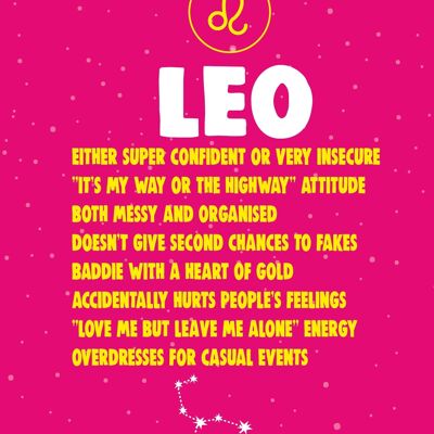 6 x Tarjetas de cumpleaños - ASTROLOGÍA - LEO