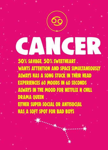 6 x Cartes d'anniversaire - ASTROLOGIE - CANCER