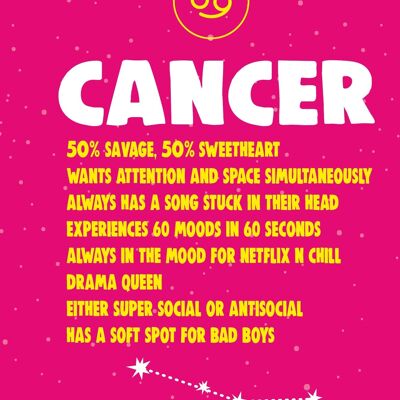 6 x Birthday Cards - ASTROLOGY - CANCER