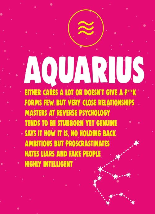 6 x Birthday Cards - ASTROLOGY - AQUARIUS