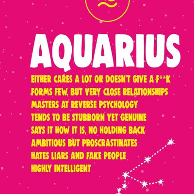 6 x Birthday Cards - ASTROLOGY - AQUARIUS