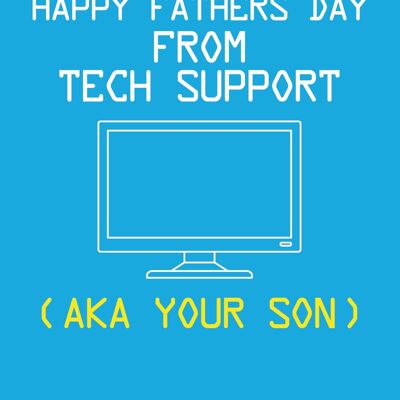6 x Vatertagskarten – Happy Fathers Day Tech Support – F125