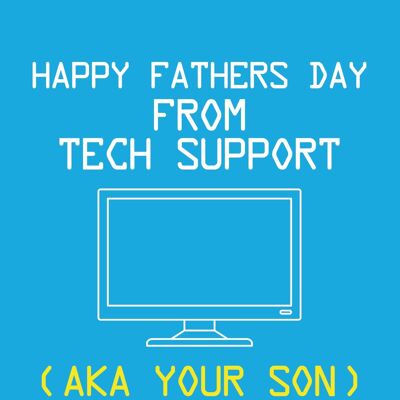 6 x Fathers Day Cards - Happy Fathers Day Tech Support - F125