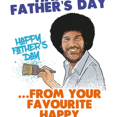 6 x Fathers Day Cards - Bob Ross - Happy Fathers Day - F122