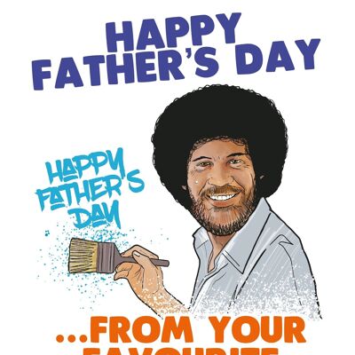 6 x Fathers Day Cards - Bob Ross - Happy Fathers Day - F122