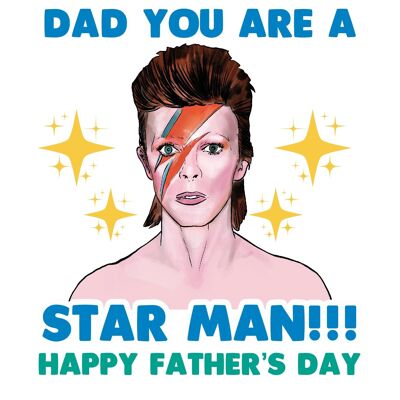 6 x Vatertagskarten – David Bowie – Du bist ein Star-Mann – F114