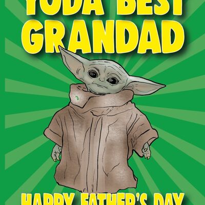 6 x cartes de fête des pères - Yoda meilleur grand-père - carte de fête des pères heureux - F113