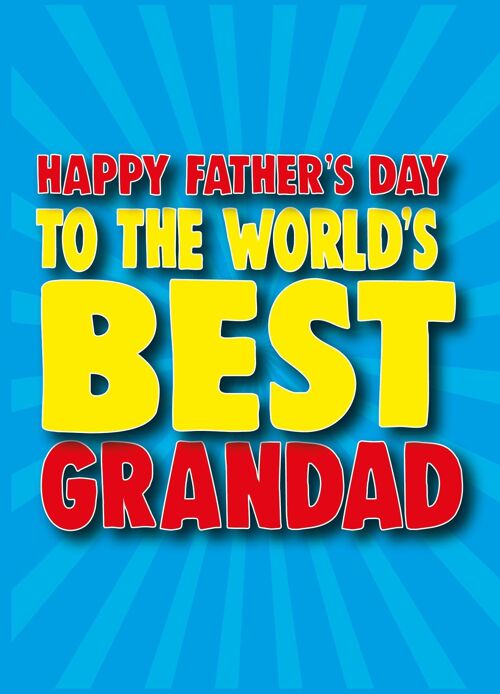 6 x Fathers Day Cards - Grandad Father's day card - The world's best grandad - F111