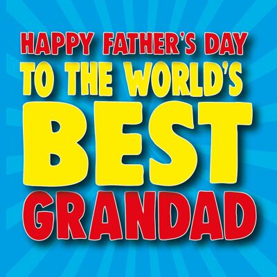 6 tarjetas del día del padre - Tarjeta del día del padre del abuelo - El mejor abuelo del mundo - F111