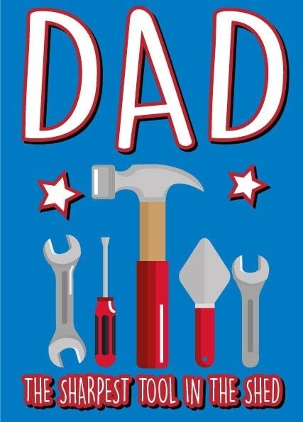 6 x Fathers Day Cards - The sharpest tool in the shed - F59