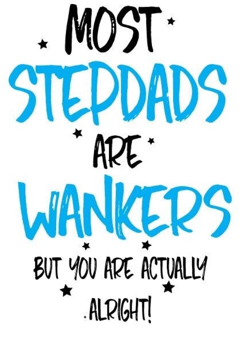 6 x Fathers Day Cards - Most step dads are w*nkers - YB01
