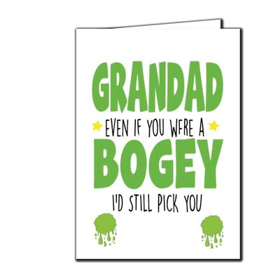 6 x Fathers Day Cards - Grandad I'd pick you if you were a Bogey - F48