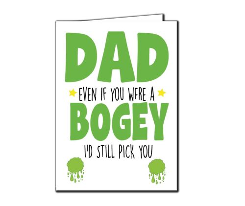 6 x Fathers Day Cards - Dad I'd pick you if you were a Bogey - F47