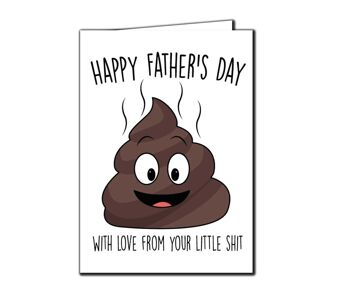6 x cartes de fête des pères - Joyeuse fête des pères avec l'amour de votre petite merde - F45