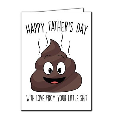 6 x Tarjetas del Día del Padre - Feliz Día del Padre con amor de tu pequeña mierda - F45