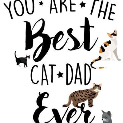 6 x Fathers Day Cards - You're the best cat dad - F40